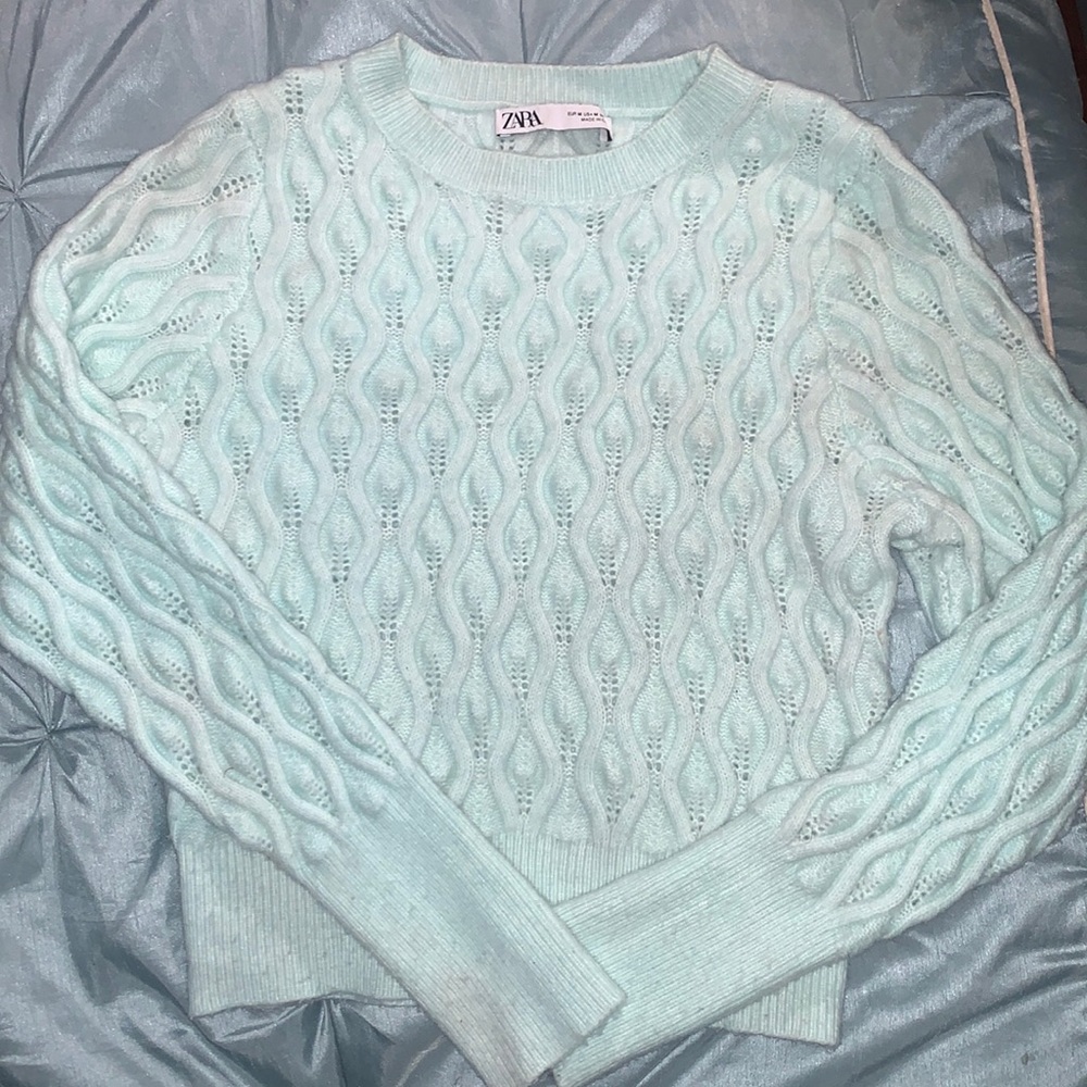 Zara teal fall winter sweater